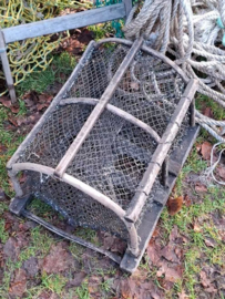 Oud Antiek Houten Krabbenfuik Fuik Kreeftenfuik