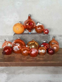Oude Vintage Kerstballen 7389 Set Terra Oranje