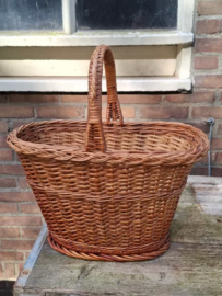 Oude Vintage Roemeense Rieten Mand Plukmand