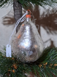 Oude Antiek Vintage Kerstbal 10296 Peer met Ionisch Draad