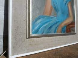 Oud Vintage Portret Schilderij Olieverf op Linnen