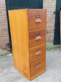 Oude Vintage Eiken Archief Ladenkast EEKA