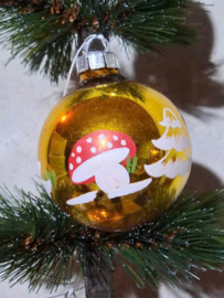 Oude Antiek Vintage Kerstbal 10424 Goud