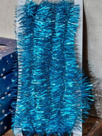 Oude Vintage Kerstversiering Kerstslinger Lametta Blauw