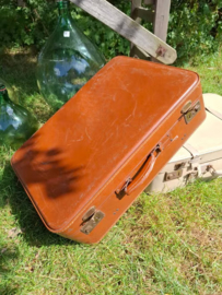 Oude Antiek Vintage Koffer Reiskoffer
