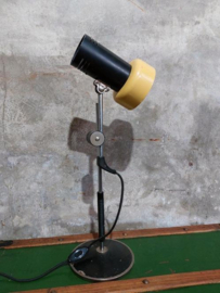 Oude Vintage Industriele Lamp Bureaulamp Geel