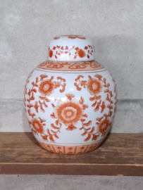 Oude Vintage Gemberpot IJzerrood Oranje