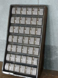 Oude Brocante Vertinde Metalen Matrijs Chocolade Mal