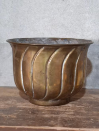 Oude Vintage Messing Bloempot Brass Planter