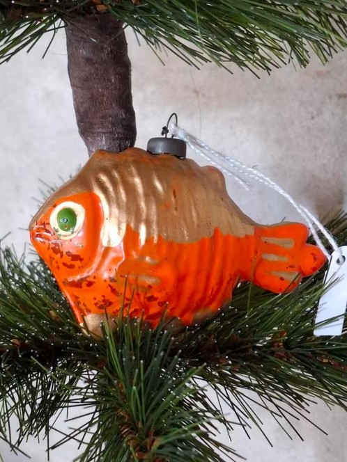 Oude Antiek Vintage Kerstbal 8952 USSR Vis