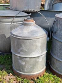 Oude Brocante Zinken Kan Petroleum