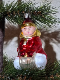 Oude Antieke Vintage Kerstbal 10083 USSR Jongen op Slee