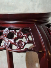Oude Vintage Chinese Plantentafel Piedestal Rozenhout Sokkel
