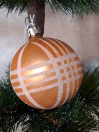 Oude Antiek Vintage Kerstbal 7883 Gedecoreerd