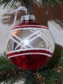 Oude Antiek Vintage Kerstbal 10431 Rood