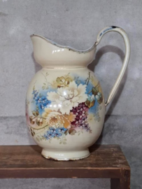 Oude Antieke Franse Emaille Kan Waterkan Bloemen Rozen