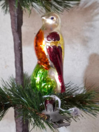 Oude Vintage Kerstbal 9865 USSR Vogel op Clip