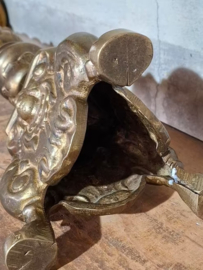 Oude Antieke Koperen Kandelaar Kerkkandelaar