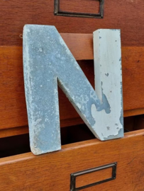 Oude Vintage Metalen Gevel Letter Reclame Zink -N-