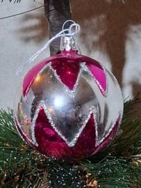 Oude Antiek Vintage Kerstbal 10443 Paars