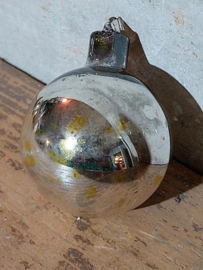 Oude Antieke Kerstbal 6680 Ajeko Bal Zilver
