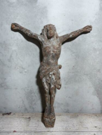 Oude Brocante Antieke Corpus Kruisbeeld Jezus Gietijzer