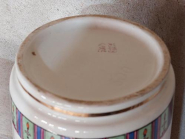 Oude Vintage Set Chinese Vazen Handbeschilderd Feniks