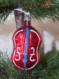 Oude Antiek Vintage Kerstbal 10186 Contrabas Bas Banjo