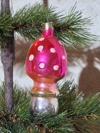 Oude Vintage Kerstbal 10127 Paddenstoel