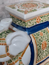 Oude Vintage Keramiek Olifant Bijzettafel Tafel XL