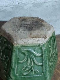 Oude Antiek Vintage Gemberpot Turquoise Groen