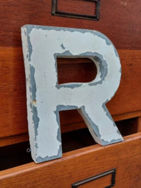 Oude Vintage Metalen Gevel Letter Reclame Zink -R-