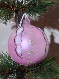 Oude Antiek Vintage Kerstbal 10066 Lila