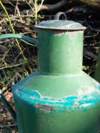 Oude Brocante Hongaarse Emaille Waterkan Groen