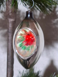 Oude Antieke Kerstbal 8502 Ajeko Olijf Deukbal Zonnetje