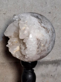 Kwarts Calciet Geode Bol op Sokkel Kristallen - Edelsteen