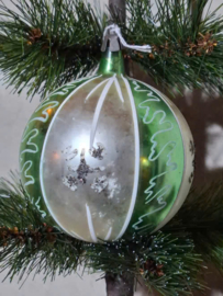 Oude Antiek Vintage Kerstbal 10198 Groen