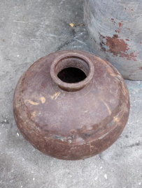 Oude Sobere Metalen Nepalese Waterkruik Pot Vaas XL
