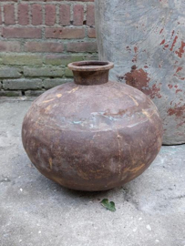 Oude Sobere Metalen Nepalese Waterkruik Pot Vaas XL