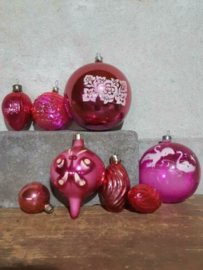 Oude Vintage Kerstballen 5678 Doosje Russische Roze