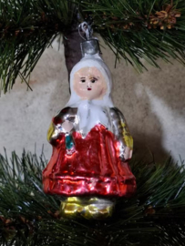 Oude Antieke Vintage Kerstbal 9839 USSR Vrouw met Bloemen