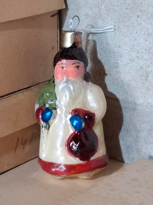Oude Antieke Vintage Kerstbal 8882 USSR Kerstman