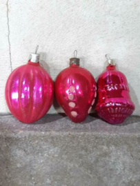 Oude Vintage Kerstballen 5340 Doosje Roze