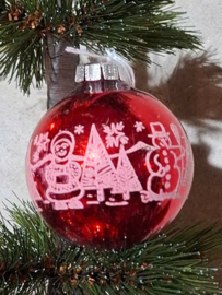 Oude Antiek Vintage Kerstbal 10434 Rood