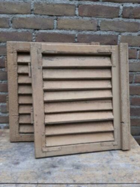 Oude Brocante Houten Shutter Luik Oker Bruin