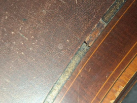 Antiek Victoriaans Ingelegd Mahonie Houten Bureau Niervormig