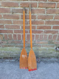 Oude Vintage Houten Peddels Roeispanen