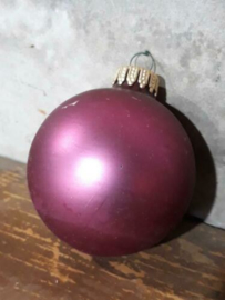 Oude Vintage Kerstbal 2629 Roze Aubergine