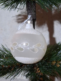 Oude Antiek Vintage Kerstbal 9120 Glitter