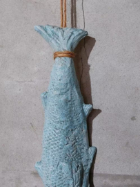 Keramiek Vis Zalm Handgemaakt Blauw